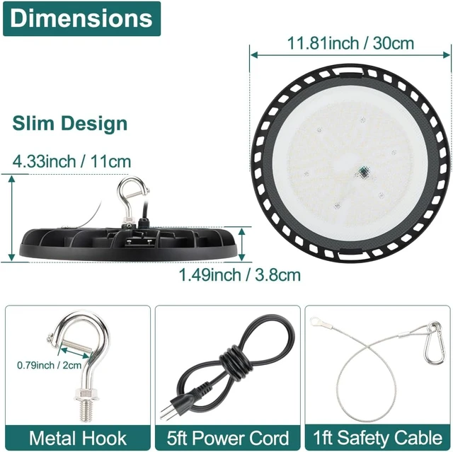 Alt view image 6 of 7 - kadision 150W LED High Bay Light, 21000LM, 5000K Daylight, Glass Lens