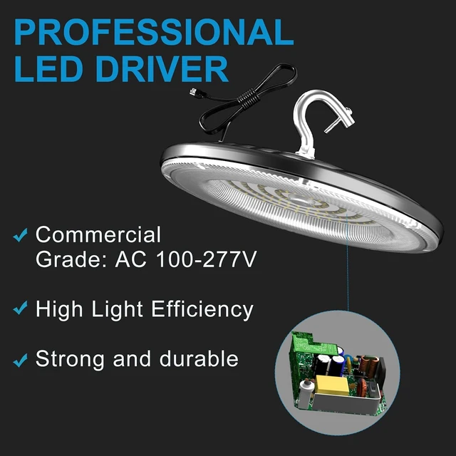 Alt view image 4 of 7 - Lightdot 200W LED High Bay Lights, 5Pack Plug and Play High Bay LED Lights