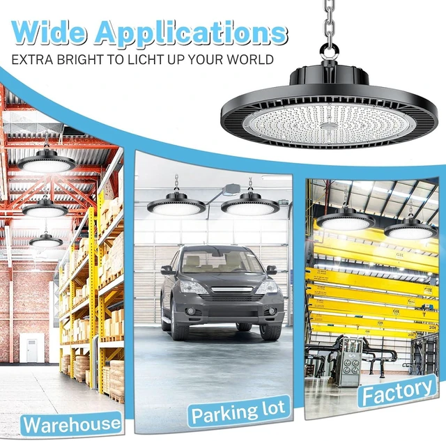 Alt view image 7 of 7 - THELUX 1Pack LED High Bay Light, 250W, Replace 1000HPS,Super High Brightness with 150lm/w for High Bay Led Shop Lights for Warehouse,Workshop, Gym,Garage FCC Certificated