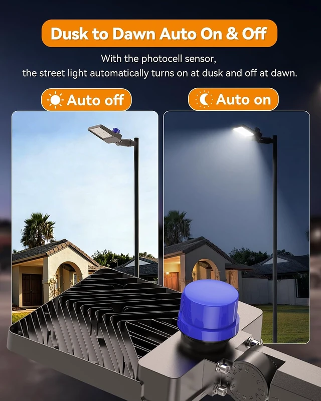 Alt view image 4 of 7 - AIKVSXER 300W LED Parking Lot Light Dusk to Dawn Photocell 6000K 75000LM