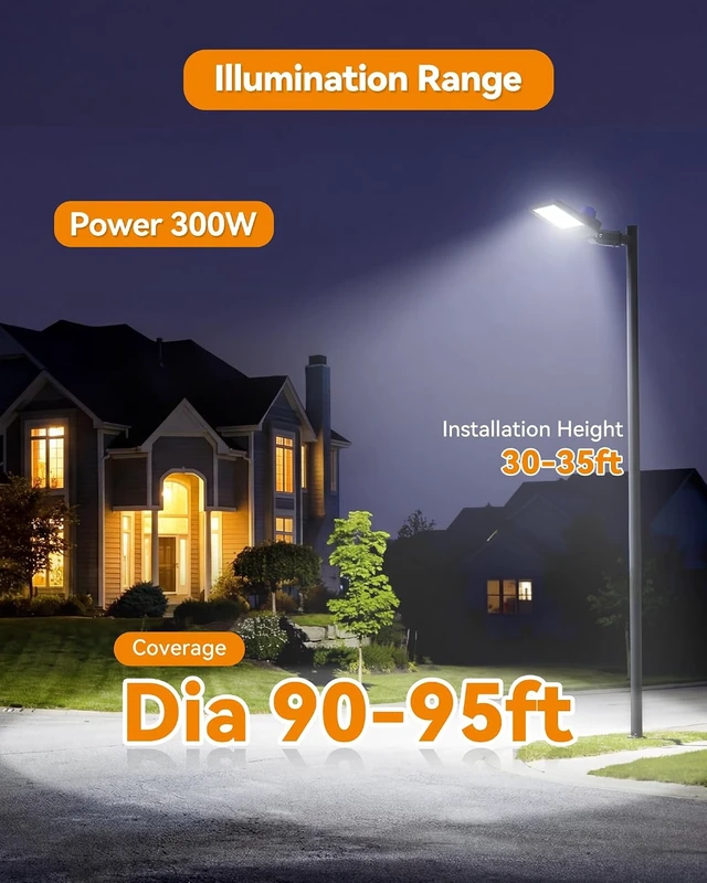 Alt view image 7 of 7 - AIKVSXER 300W LED Parking Lot Light Dusk to Dawn Photocell 6000K 75000LM