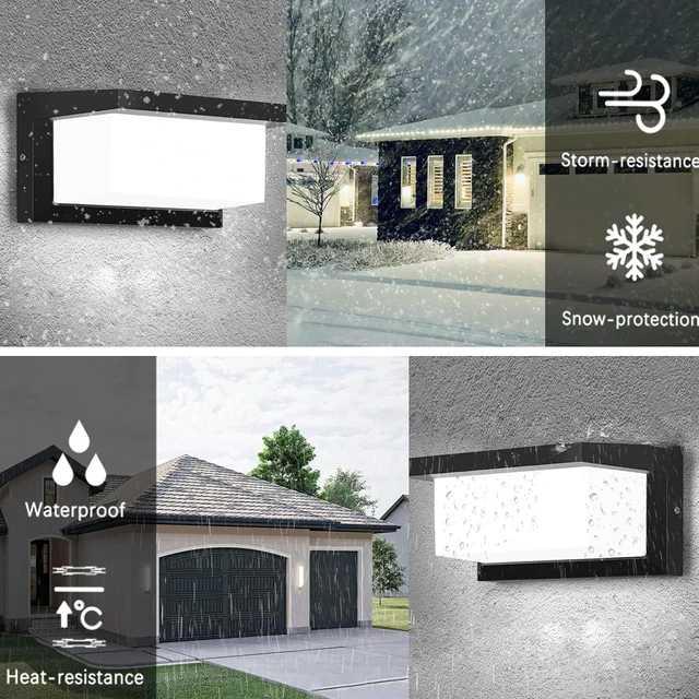 Alt view image 3 of 7 - rosykite Modern Led Outdoor Wall Lights for House, 18W Porch Light Fixture 3000K 4000K 5000K CCT Selectable, Waterproof IP65 Exterior Lighting for Garage,Front Door