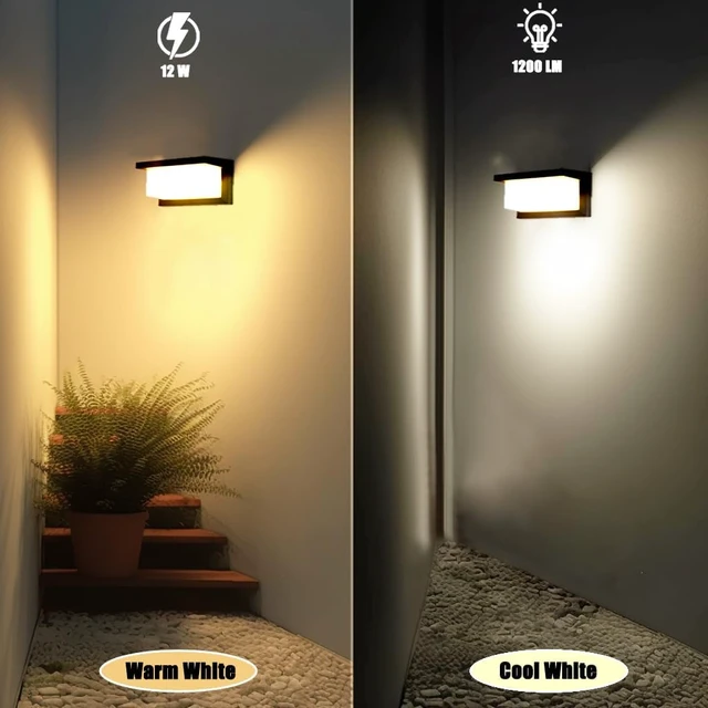 Alt view image 4 of 7 - rosykite Modern Led Outdoor Wall Lights for House, 18W Porch Light Fixture 3000K 4000K 5000K CCT Selectable, Waterproof IP65 Exterior Lighting for Garage,Front Door
