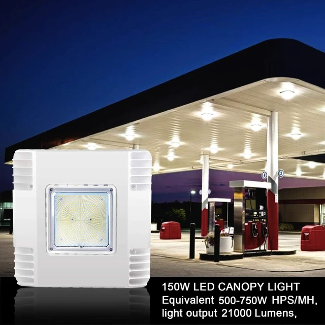 Alt view image 3 of 7 - LED Gas Station Canopy Light 150W Garage Carport Ceiling Light Fixture