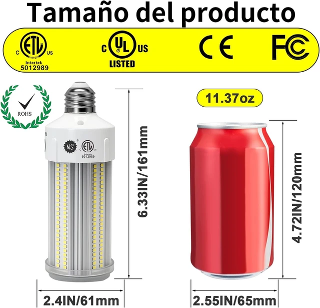 Alt view image 5 of 7 - NS LED Corn Light Bulbs 9000 Lumens Super Bright (600W Equivalent), A19 60W E26 5000K Daylight, Energy Saving 90%, Non-Dimmable (1-Set)-for Home Workshop