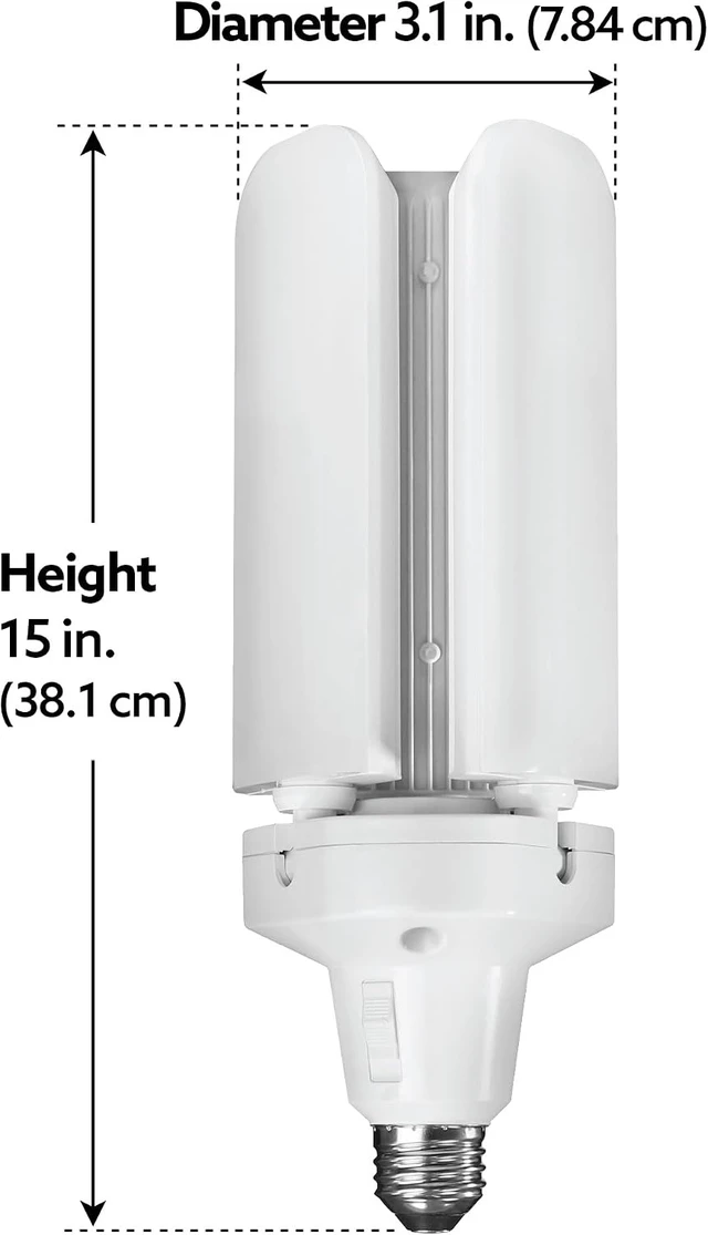 Alt view image 3 of 7 - Feit Electric LED Garage Light, Multiple Adjustable Panels, E26 Base, Ideal for Garage, Workshop, Shed, 25,000-Hour Lifetime