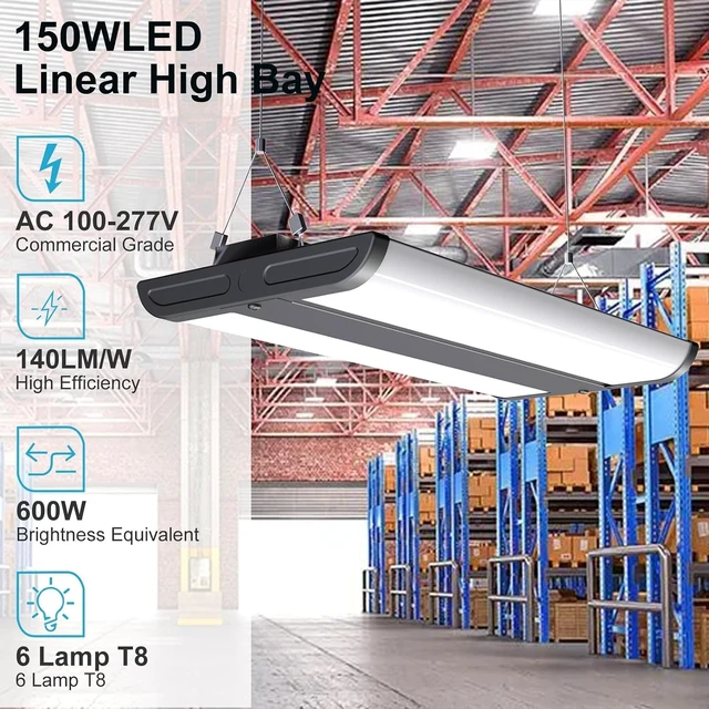 Alt view image 2 of 7 - Lightdot 2FT Linear LED High Bay Lights, 200W 30000LM 5000K, ETL Listed Industrial High Bay Shop Light for Garage Warehouse Workshop Gym,100-277V Aluminum Commercial Lighting, 7 Year Warranty, 4 Pack