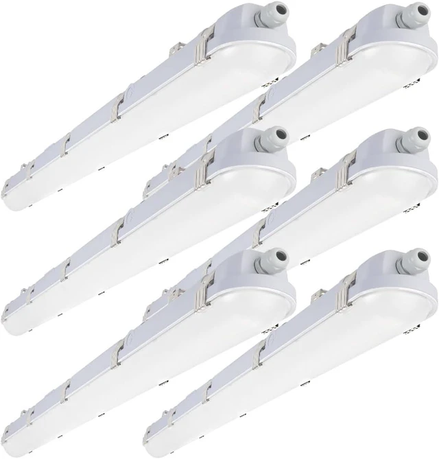 Main image of 4FT LED Vapor Tight Lights 6Pack, 60/50/40W, 40/50/6500K Adjustable