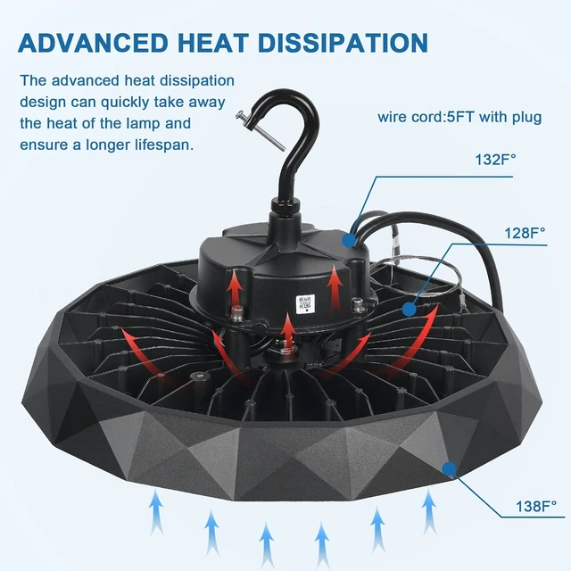 Alt view image 3 of 7 - UFO LED High Bay Light 150W 5000K High Bay Led Shop Lights for warehouse