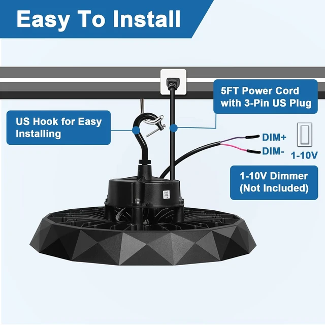 Alt view image 4 of 7 - UFO LED High Bay Light 150W 5000K High Bay Led Shop Lights for warehouse