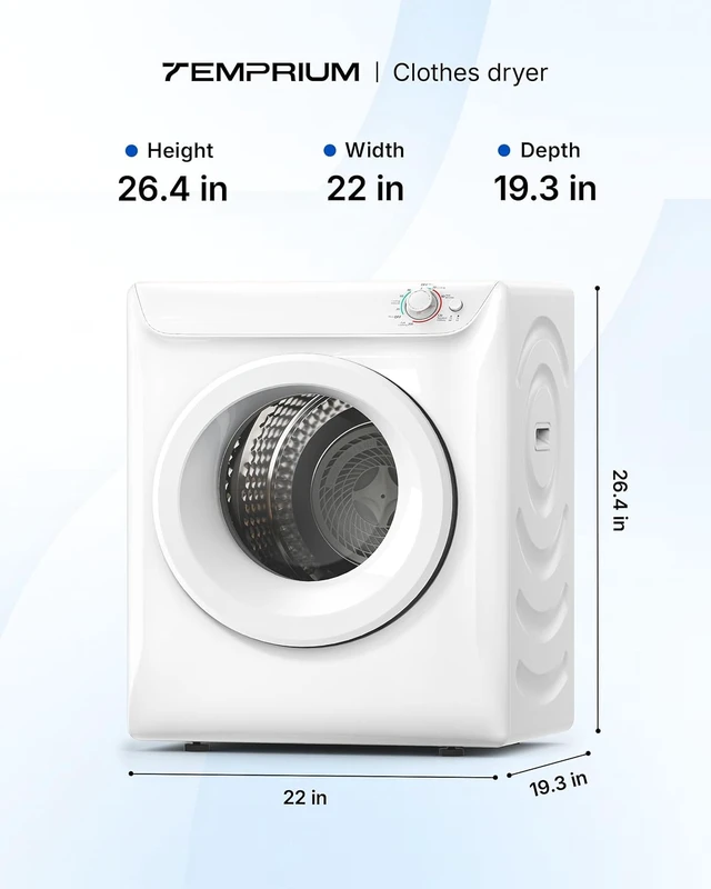 Alt view image 2 of 7 - 3.5 Cu. Ft. Portable Clothes Dryer for Laundry