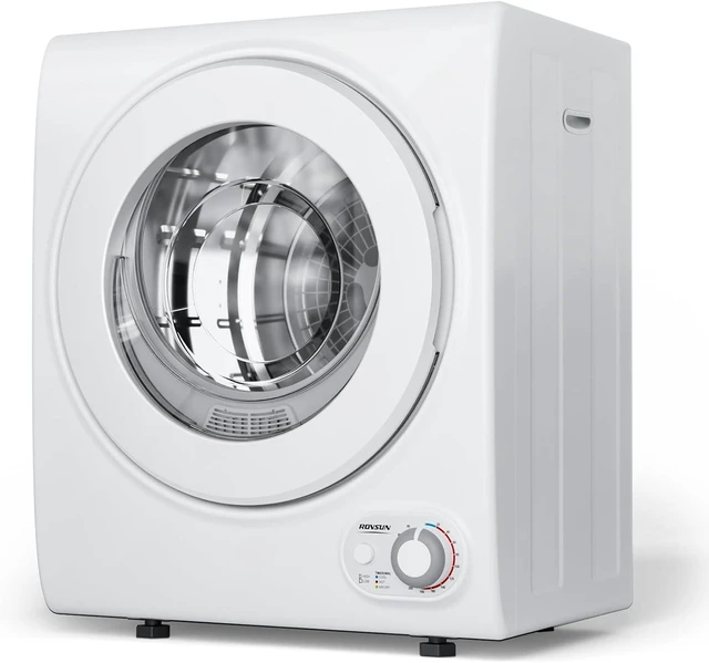 Main image of ROVSUN 110V Portable Clothes Dryer, High End Laundry Front Load Tumble Dryer Machine with Stainless Steel Tub & Simple Control Knob for Apartment, Dorm-850W, White