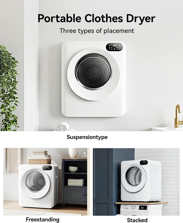 Alt view image 6 of 6 - 1.5 Cu. Ft. Protable Clothes Dryers with LED Control