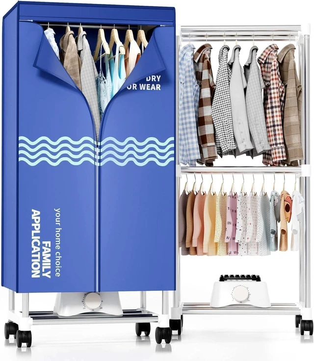 Main image of Clothes Dryer, Portable Drying Machine with Timer, 60inch Laundry Drying Wardrobe with Large Capacity, Electric Dryer/Rack for Home | Appartments (Blue TL6)