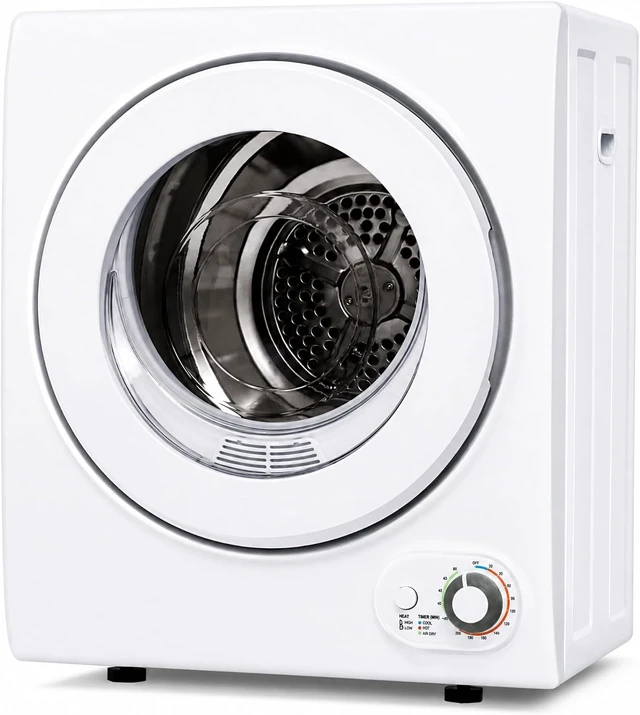 Alt view image 7 of 7 - Euhomy Portable Clothes Dryer for Laundry, 1.5 Cu. Ft. Small Portable Dryers for Clothes, 120V Electric Dryer with Stainless Steel Drum, 850W Dryer Machine for Apartments, White