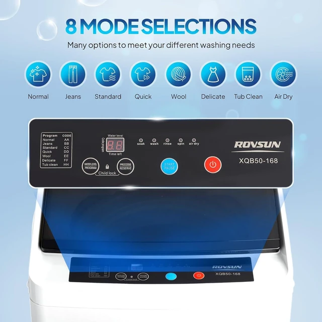 Alt view image 3 of 7 - ROVSUN 17.8LBS Fully Automatic Portable Washing Machine with Drain Pump