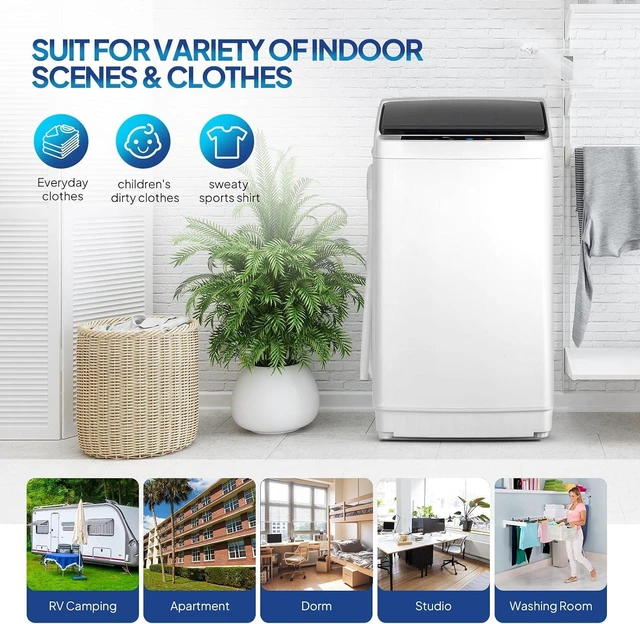 Alt view image 6 of 7 - ROVSUN 17.8LBS Fully Automatic Portable Washing Machine with Drain Pump