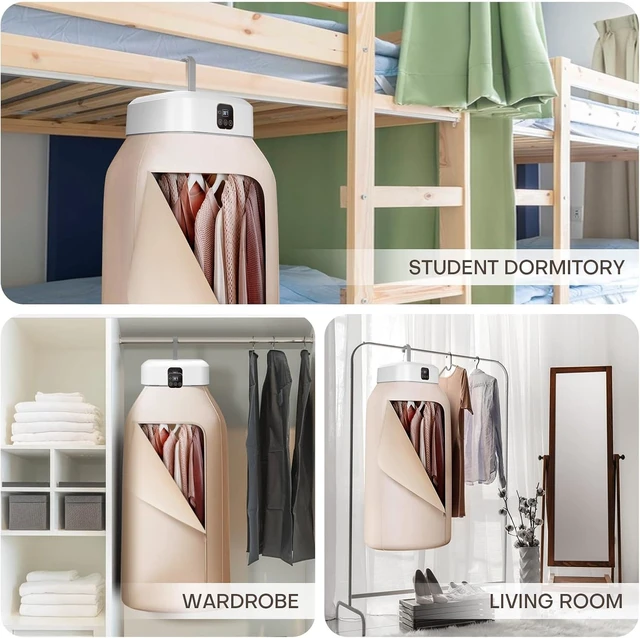 Alt view image 6 of 7 - Portable Clothes Dryer - Mini Laundry Dryers with Remote Control - Small Compact Foldable Electric Drying Machine with Dry Bag for Travel RV Home & Apartment