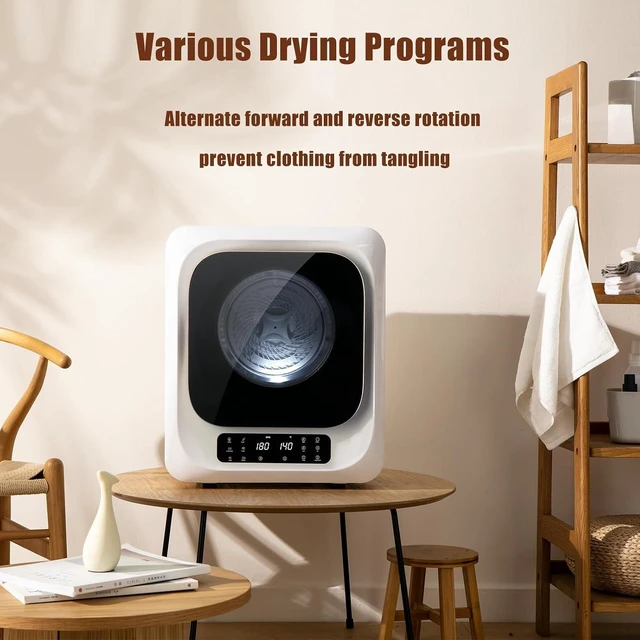 Alt view image 7 of 7 - Auertech 12lbs Portable Dryer for Apartment Laundry, Portable Clothes Dryer with 6 Drying Modes, LED Control Panel, Stainless Tub, Mini Compact Dryer for Apartment, RVs, Dorms