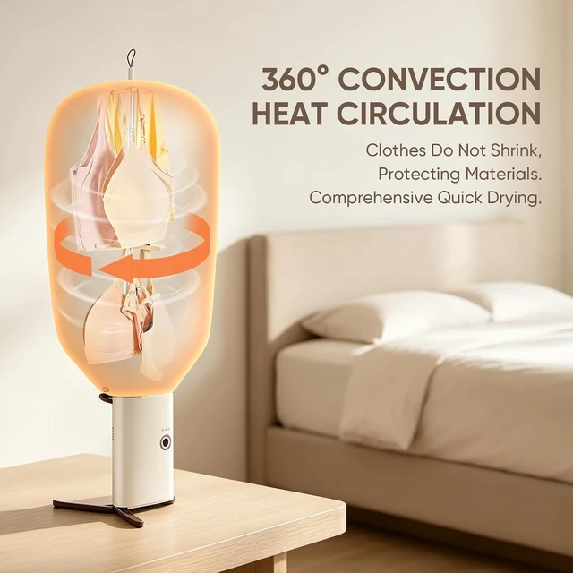 Alt view image 6 of 7 - Portable Dryer for Clothes, 3/6/9-Hr Timer, Fragrance Disc, UV Clean Light