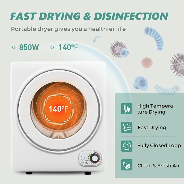 Alt view image 4 of 6 - Euhomy Portable Clothes Dryer for Laundry, 120V Electric Dryer