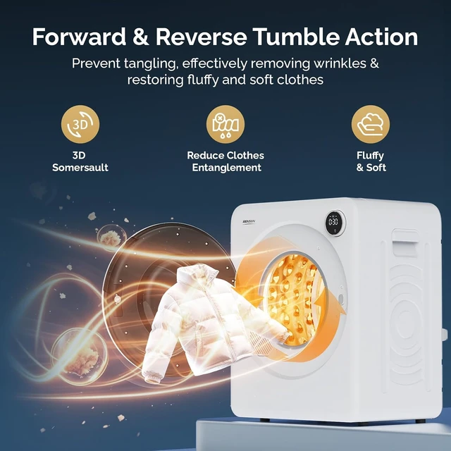 Alt view image 4 of 7 - ROVSUN 1.7 Cu.Ft Portable Dryer for Laundry, Tumble Clothes Dryer