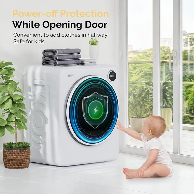 Alt view image 7 of 7 - ROVSUN 1.7 Cu.Ft Portable Dryer for Laundry, Tumble Clothes Dryer