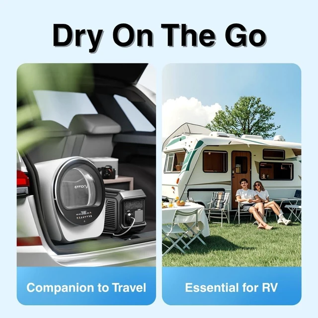 Alt view image 3 of 7 - S3 Compact Clothes Dryer 1.0 cu.ft 120V 1050W Portable Dryers Machine 8 Drying Mode for Small Spaces home,Apartments dorm rv Mini clothing drying electric secadora portatil de ropa