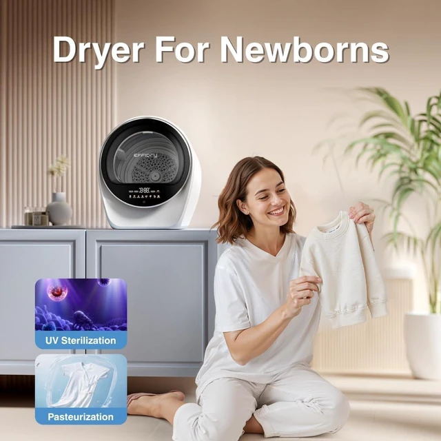 Alt view image 5 of 7 - S3 Compact Clothes Dryer 1.0 cu.ft 120V 1050W Portable Dryers Machine 8 Drying Mode for Small Spaces home,Apartments dorm rv Mini clothing drying electric secadora portatil de ropa