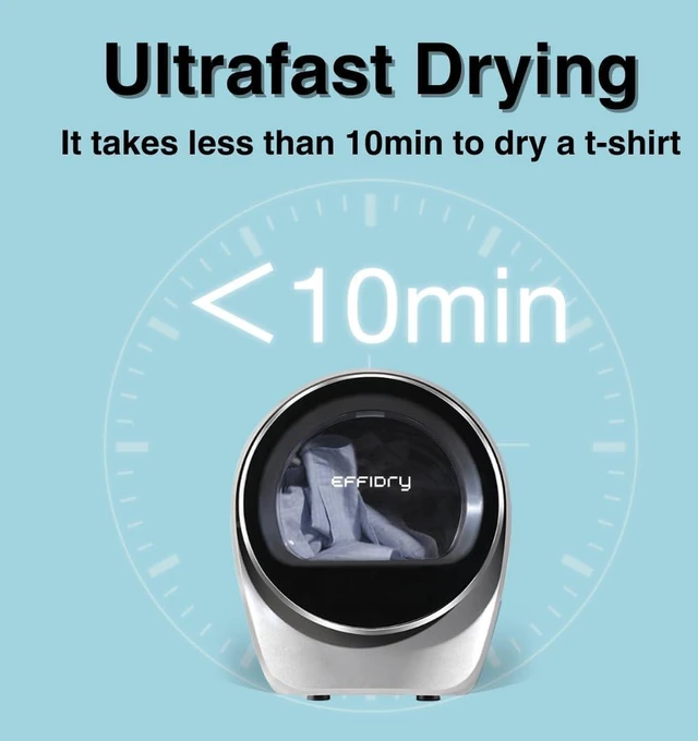Alt view image 6 of 7 - S3 Compact Clothes Dryer 1.0 cu.ft 120V 1050W Portable Dryers Machine 8 Drying Mode for Small Spaces home,Apartments dorm rv Mini clothing drying electric secadora portatil de ropa