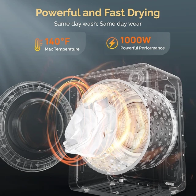 Alt view image 2 of 7 - ROVSUN 1.7 Cu.Ft Portable Dryer for Laundry, Tumble Clothes Dryer