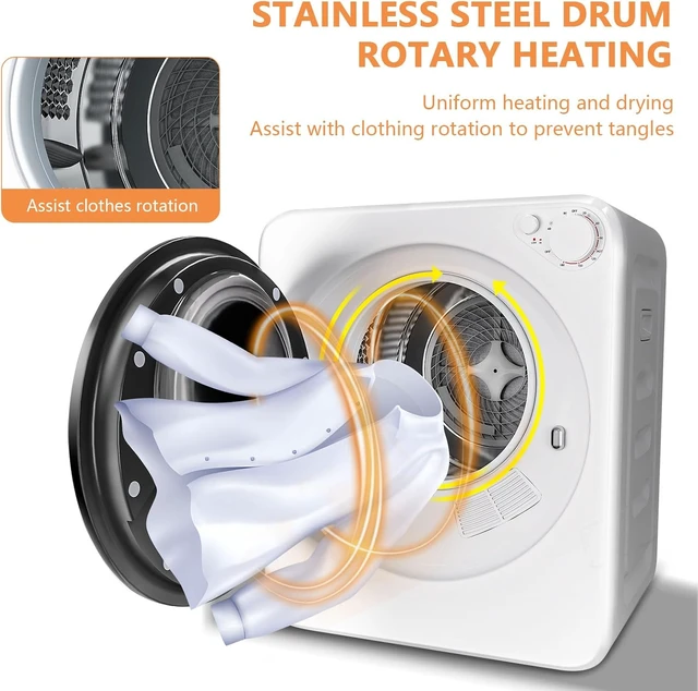 Alt view image 4 of 7 - DOGHLY 120V Portable Electric Clothes Dryer, 1.8 cu.ft Stainless Steel