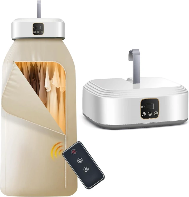 Main image of Portable Clothes Dryer, Mini Dryers for Laundry, Small Foldable Electric Compact Drying Machine for Travel,RV, Home and Apartment, with Remote Control and Dry Bag