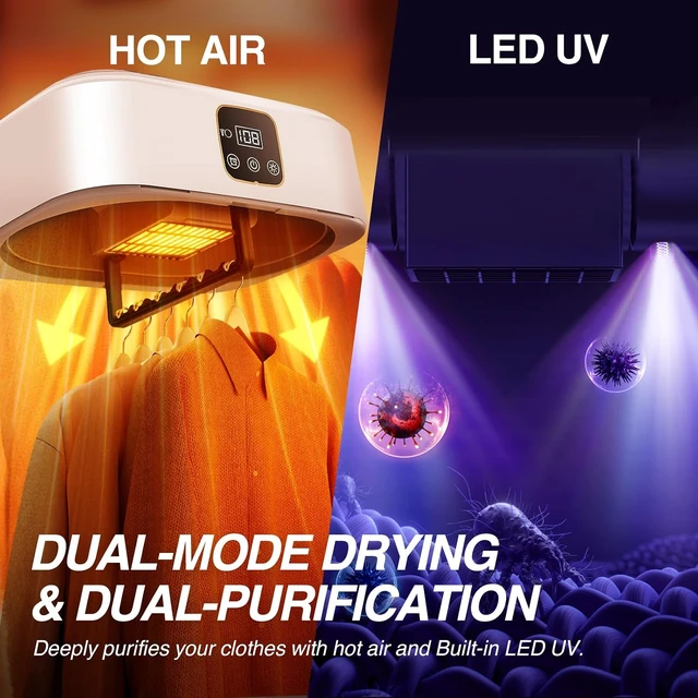 Alt view image 7 of 7 - Portable Clothes Dryer, Mini Dryers for Laundry, Small Foldable Electric Compact Drying Machine for Travel,RV, Home and Apartment, with Remote Control and Dry Bag