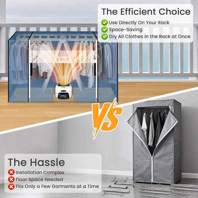 Alt view image 4 of 7 - Portable Clothes Dryer with 2000W Quick Drying Machine