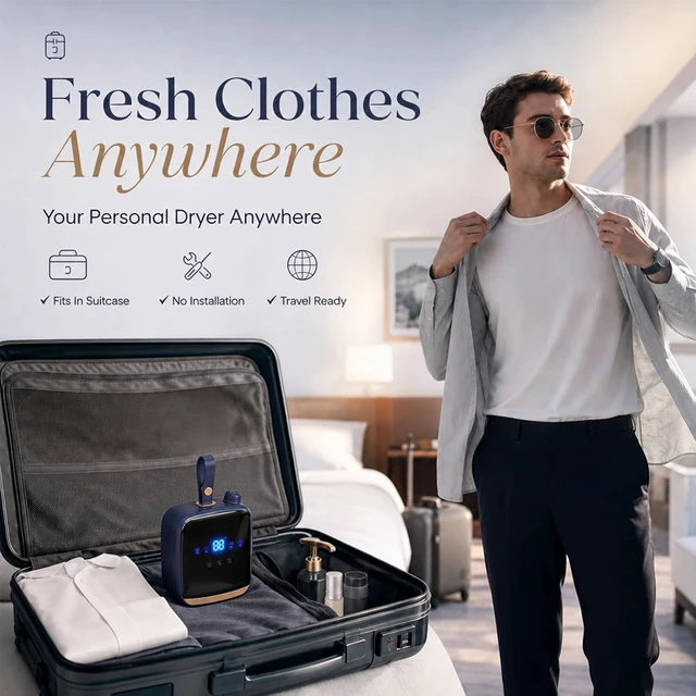 Alt view image 3 of 7 - Portable Clothes Dryer, Mini Electric Travel Dryer for Apartments