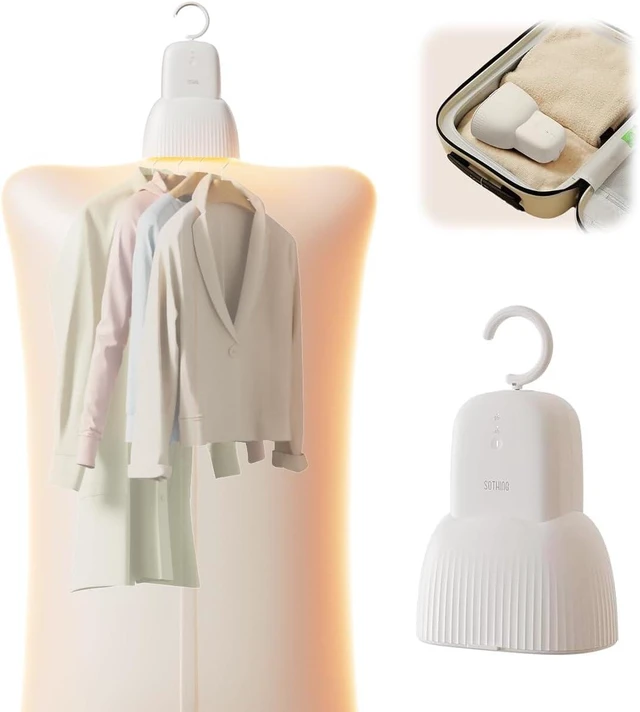Main image of Sothing Portable Clothes Dryer, Travel Clothes Dryer, Quiet 48dB Mini Dryer for Clothes with 3 Timer Settings (4H/8H/12H), 140°F Constant Temperature, 120V, for Home, Apartment & Travel