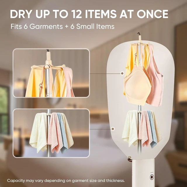 Alt view image 3 of 7 - Portable Dryer for Clothes, 3/6/9-Hr Timer, Fragrance Disc, UV Clean Light