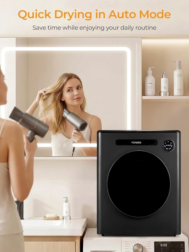 Alt view image 2 of 7 - Clothes Dryer, 1.6 cu.ft Portable Compact Dryer, 1200W Smart Dryer