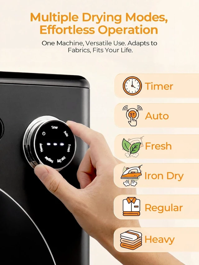 Alt view image 4 of 7 - Clothes Dryer, 1.6 cu.ft Portable Compact Dryer, 1200W Smart Dryer
