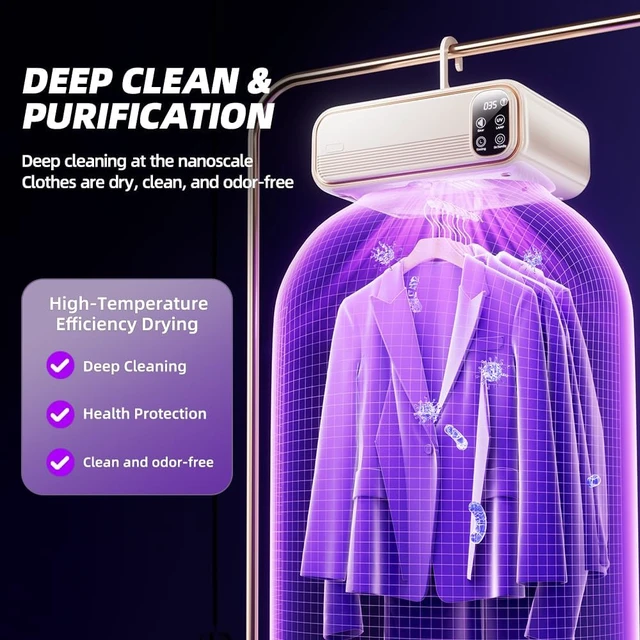 Alt view image 5 of 7 - Portable Clothes Dryer, Mini Laundry Dryers with Remote Control, Portable Dryer for Apartments, RVs, Hotels, Small Spaces, Great for drying underwear, socks, swimwear for travel, no wrinkles