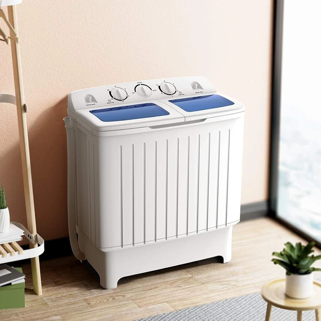Main image of Giantex Portable Washing Machine, 20lbs Capacity, Twin Tub 2lbs Washer & 8lbs Spinner Combo, Compact for Apartment RV Dorms, Blue & White, GT24267-PE