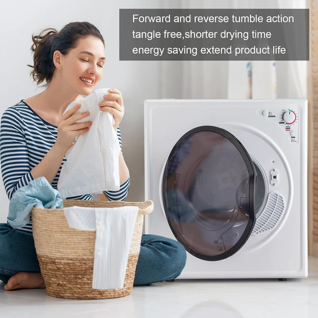 Alt view image 7 of 7 - ROVSUN 9LBS -1400W Portable Clothes Dryer with Easy Control Knob, White