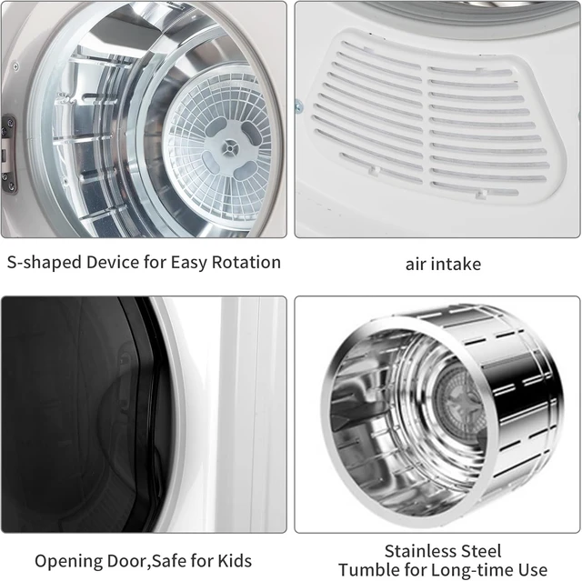 Alt view image 5 of 7 - ROVSUN 9LBS -1400W Portable Clothes Dryer with Easy Control Knob, White