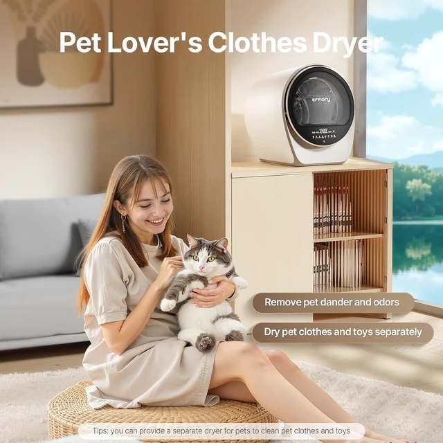 Alt view image 7 of 7 - S3 Compact Clothes Dryer 1.0 cu.ft Capacity 110V 1050W Portable Dryers Machine with Stainless Steel Drum 8 Drying Mode for Small Spaces,Apartments dorm Mini electric secadora portatil de ropa