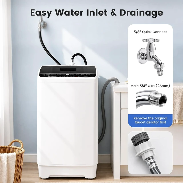 Alt view image 4 of 7 - BANGSON 1.08 Cu.Ft Portable Washing Machine for Apartments, White
