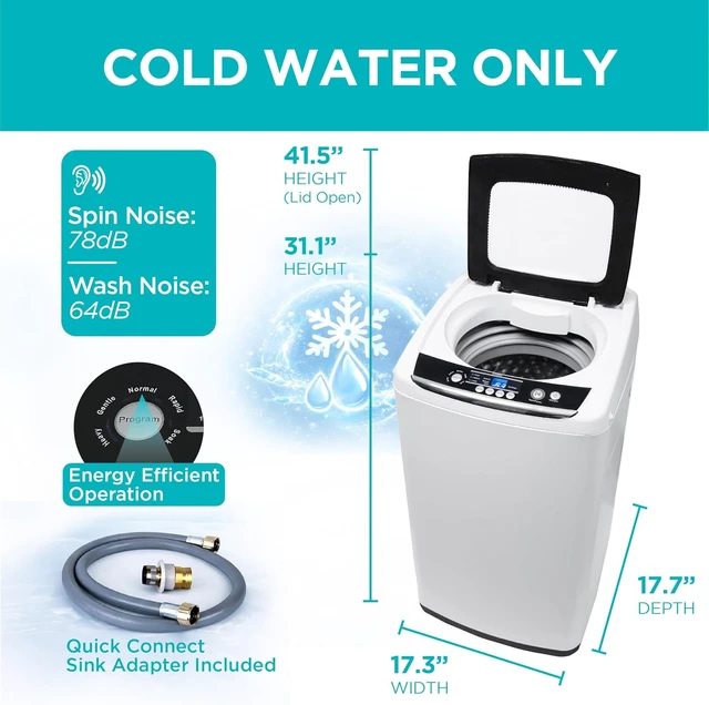 Alt view image 6 of 7 - BLACK+DECKER 0.9 Cu. Ft. Portable Washer, 6.6 lb. Capacity, BPWM09W, White