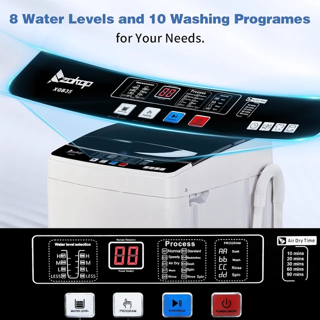 Alt view image 2 of 7 - Winado 15.6LBS Full Automatic Portable Washing Machine with Drain Pump