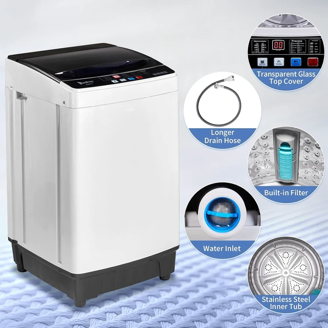 Alt view image 3 of 7 - Winado 15.6LBS Full Automatic Portable Washing Machine with Drain Pump