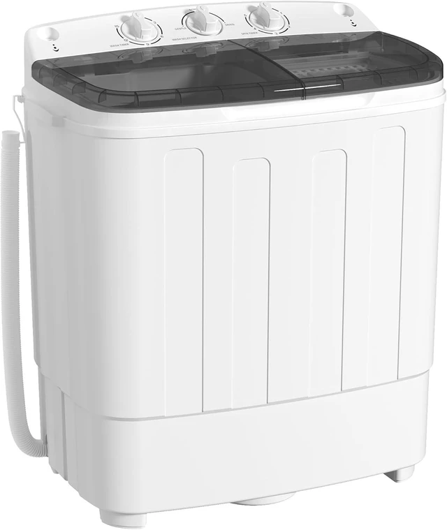 Main image of INTERGREAT Portable Washing Machine, 25lbs Compact Portable Washer and Dryer Combo with Timer Knobs, Twin Tub Mini Laundry Washer for Apartments, Dorm, Rv, Camping, Gray